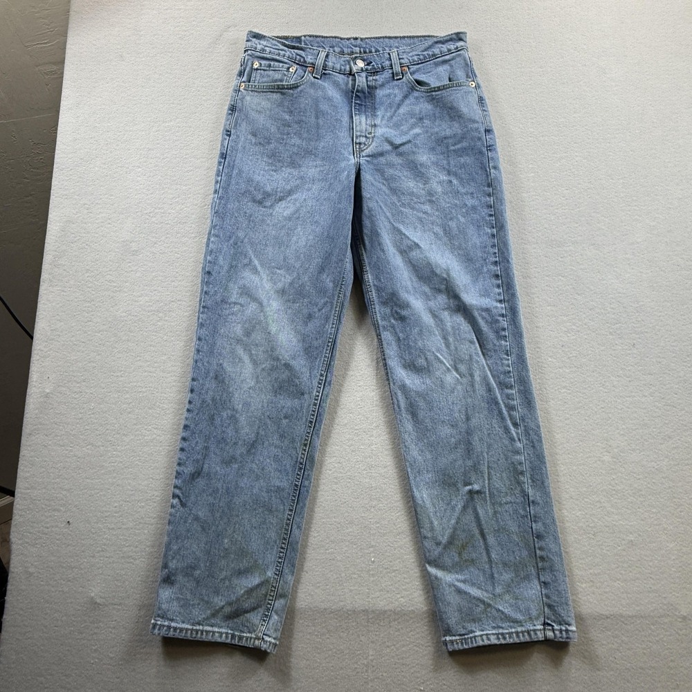 Levis 550 Jeans Mens 33x32 (Fit 33x30) Light Wash Blue Relaxed Tapered Leg Denim